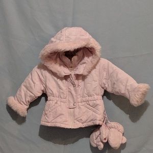 Rothschild Le Petite Winter Coat & Mittens Sz 18m